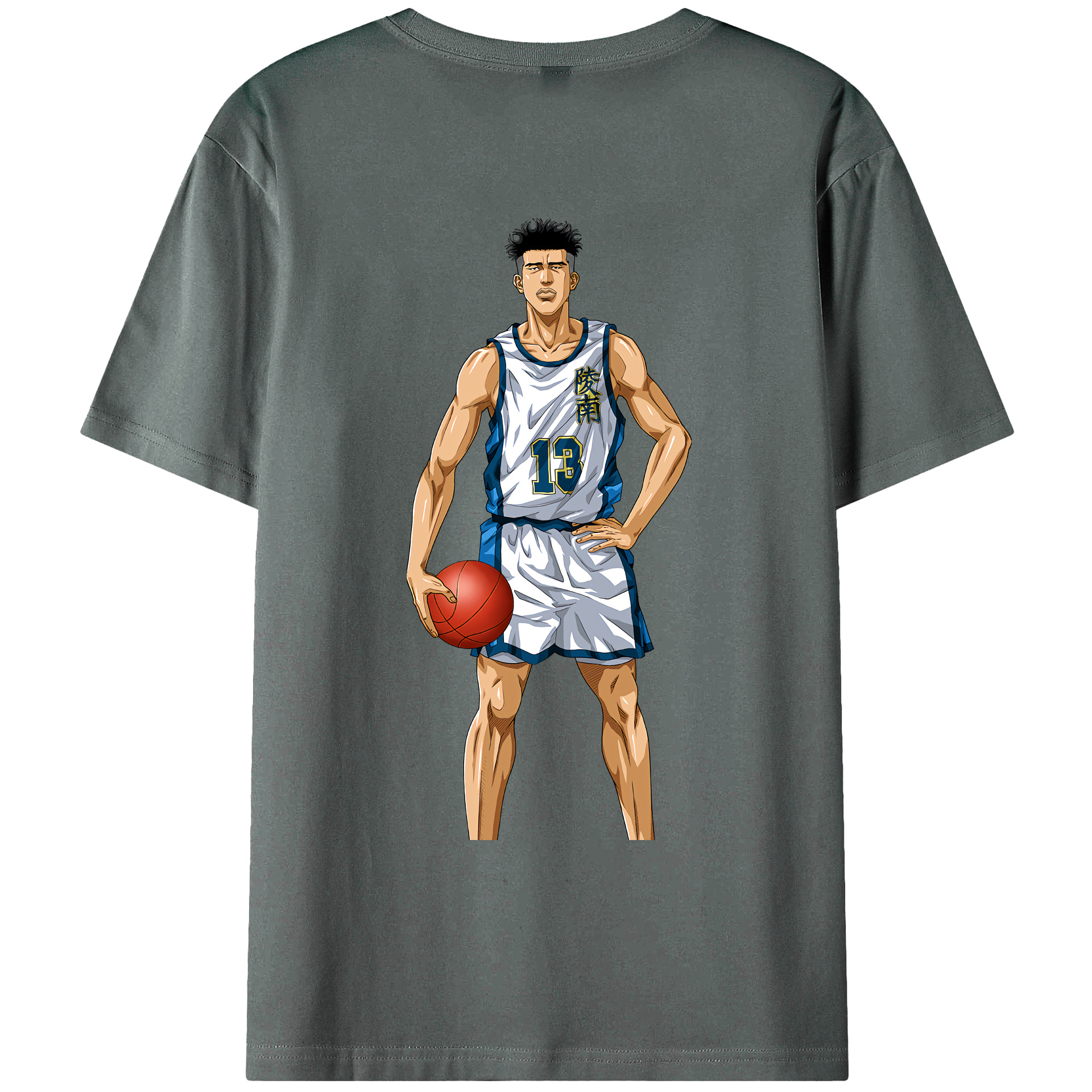 （画像用） SLAM DUNK／スラムダンク 綿100％ メンズ半袖Tシャツ（バックプリント） 通気性
